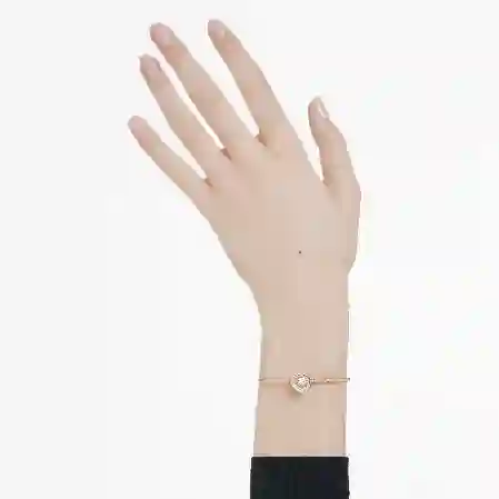 Resim Dextera Bileklik, Yuvarlak kesim, Beyaz, Pembe altın rengi kaplama