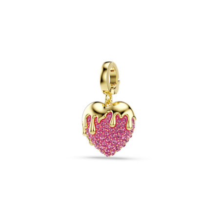 Resim Idyllia Charm, Yuvarlak kesim, Kalp, Pembe, Altın rengi kaplama
