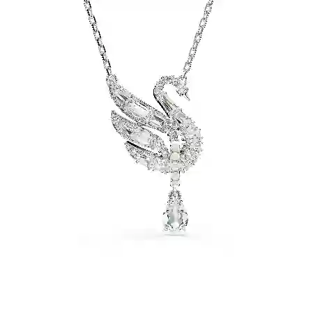 Resim Swan Vienna Kolye, Kuğu, Beyaz, Rodyum kaplama