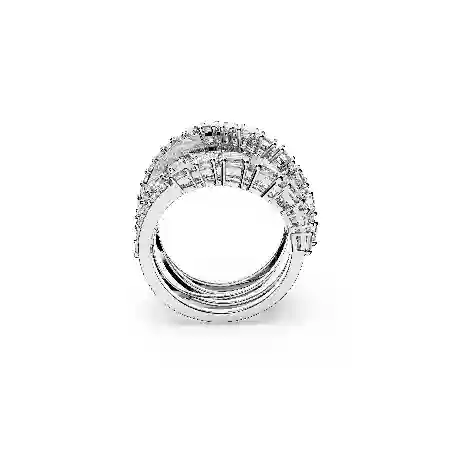 Resim Twist Wrap Yüzük, Karışık kesimler, Beyaz, Rodyum kaplama