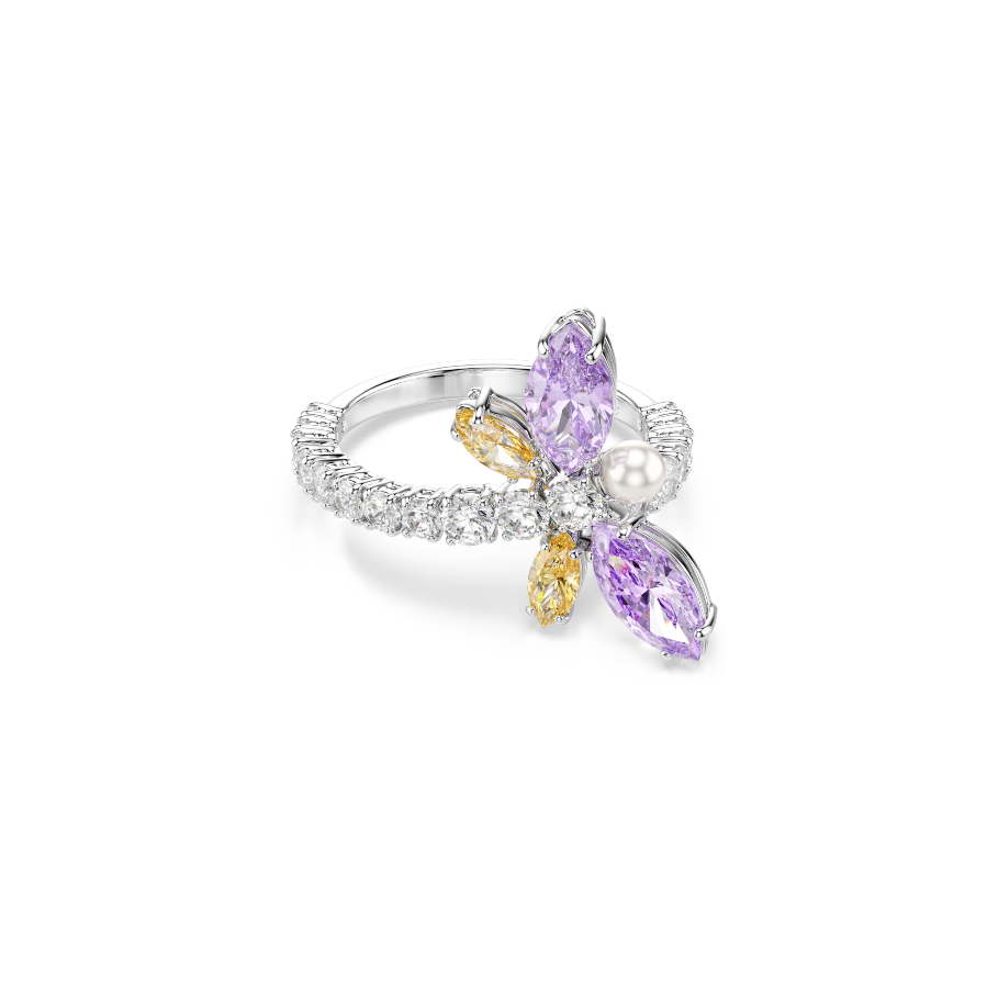 Resim Ariana Grande x Swarovski Motif Yüzük, Karışık kesimler, Yusufçuk, Çok renkli, Rodyum kaplama