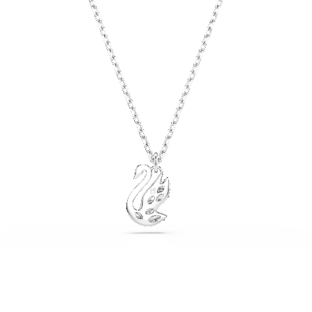 Resim Swan Kolye, Karışık kesimler, Kuğu, Beyaz, Rodyum kaplama
